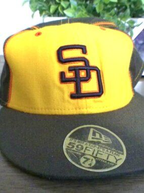 San Diego Padres Cooperstown New Era 59FIFTY Fitted Hat Size 7 1/4